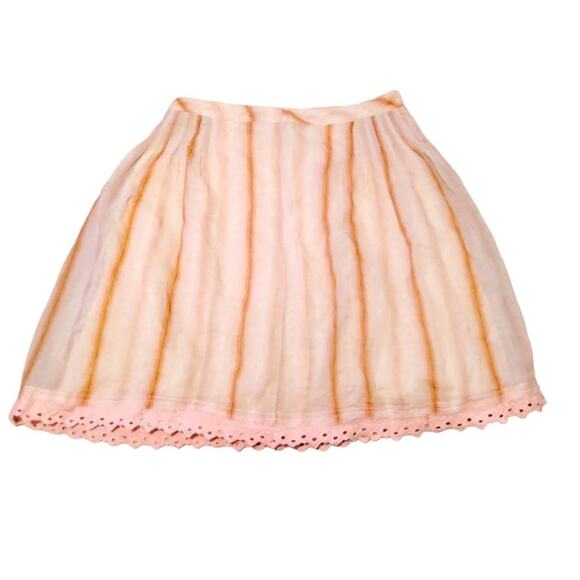GUC Free People Vertical Striped Aline Skirt Eyelet Hem Size 2 (192) - Picture 1 of 4